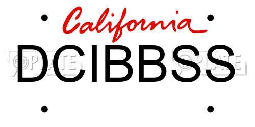 DCIBBSS California License Plate