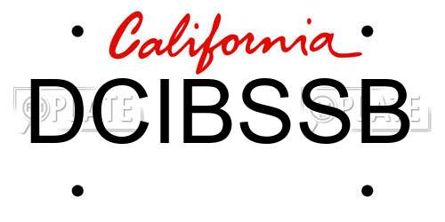 DCIBSSB California License Plate