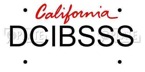 DCIBSSS California License Plate