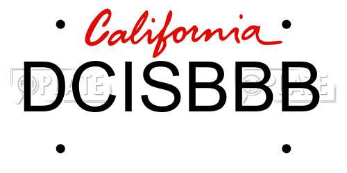 DCISBBB California License Plate