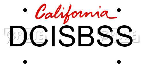 DCISBSS California License Plate