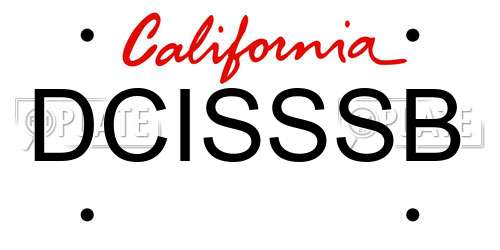 DCISSSB California License Plate