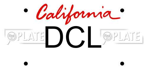 DCL California License Plate