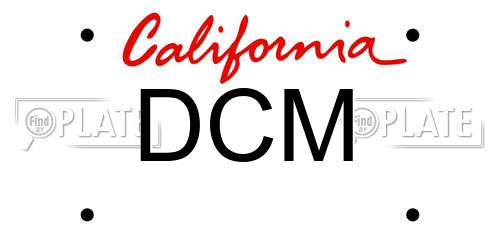 DCM California License Plate