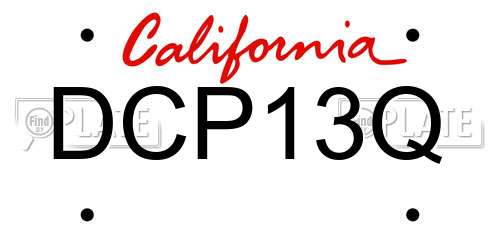 DCP13Q California License Plate