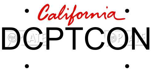 DCPTCON California License Plate