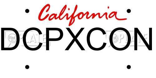 DCPXCON California License Plate