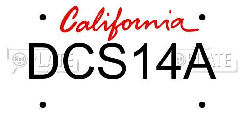 DCS14A California License Plate