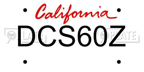 DCS60Z California License Plate