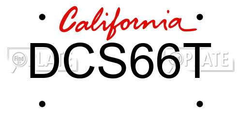 DCS66T California License Plate