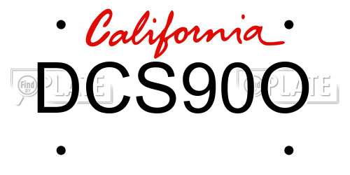 DCS90O California License Plate
