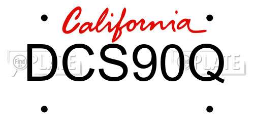 DCS90Q California License Plate