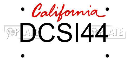 DCSI44 California License Plate