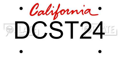 DCST24 California License Plate