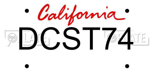 DCST74 California License Plate