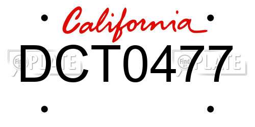 DCT0477 California License Plate