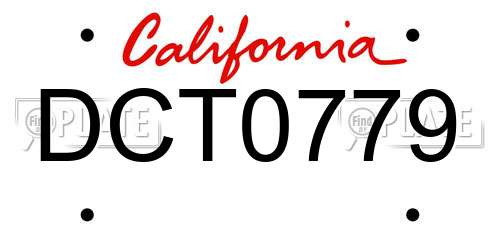 DCT0779 California License Plate
