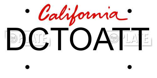 DCTOATT California License Plate