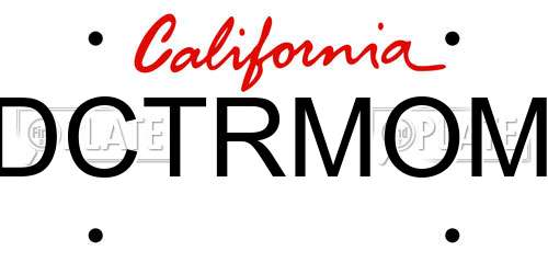 DCTRMOM California License Plate