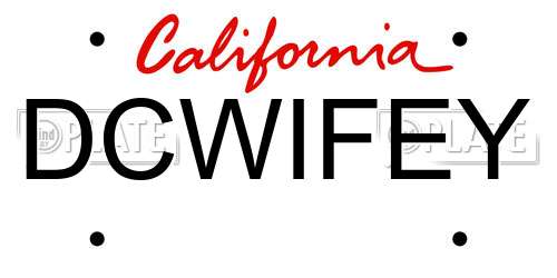 DCWIFEY California License Plate