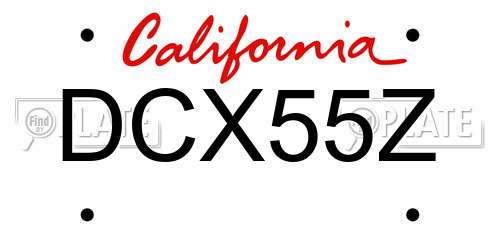 DCX55Z California License Plate
