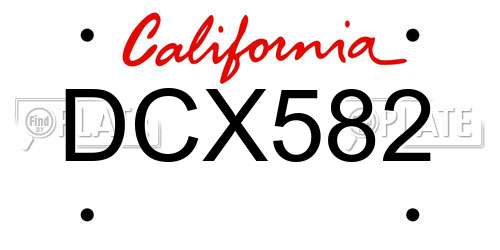 DCX582 California License Plate