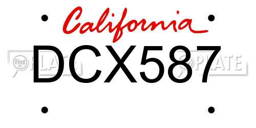DCX587 California License Plate
