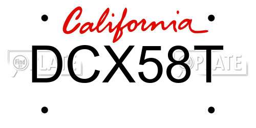 DCX58T California License Plate