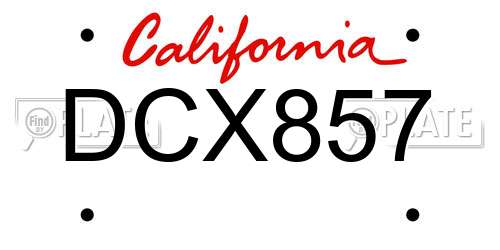 DCX857 California License Plate
