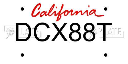 DCX88T California License Plate