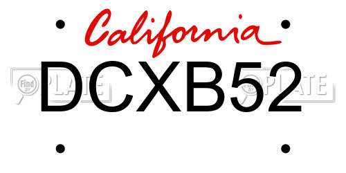 DCXB52 California License Plate