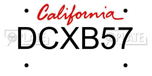 DCXB57 California License Plate