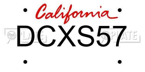 DCXS57 California License Plate