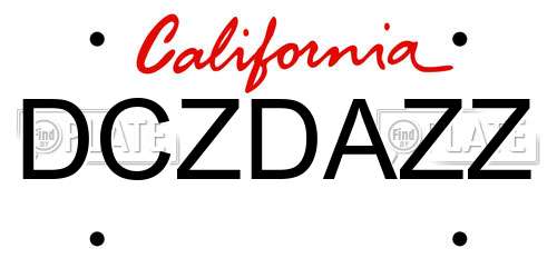 DCZDAZZ California License Plate
