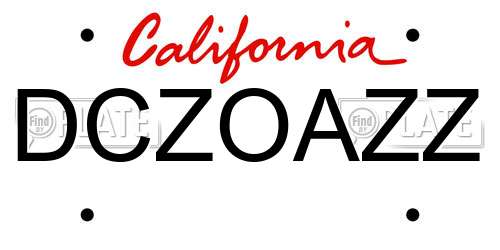 DCZOAZZ California License Plate
