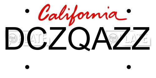 DCZQAZZ California License Plate