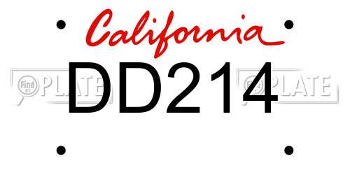 DD214 California License Plate