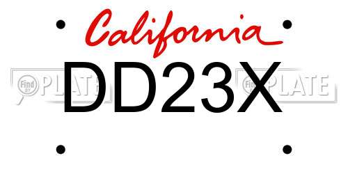 DD23X California License Plate