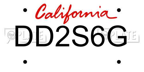 DD2S6G California License Plate