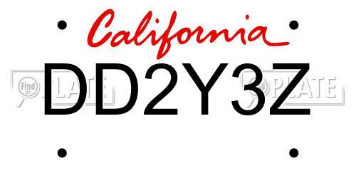 DD2Y3Z California License Plate