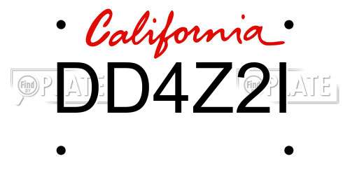 DD4Z2I California License Plate