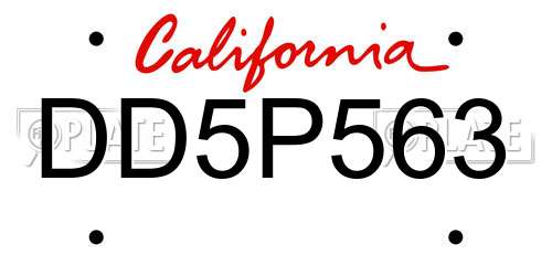 DD5P563 California License Plate