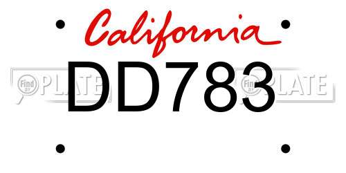 DD783 California License Plate