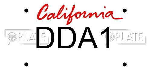 DDA1 California License Plate