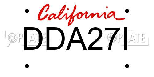 DDA27I California License Plate
