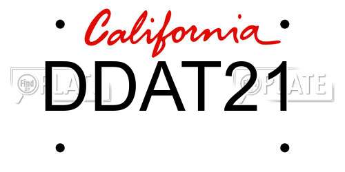 DDAT21 California License Plate