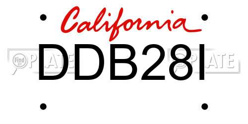 DDB28I California License Plate