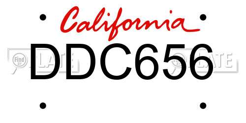 DDC656 California License Plate