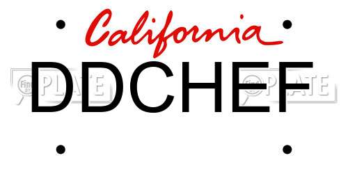 DDCHEF California License Plate