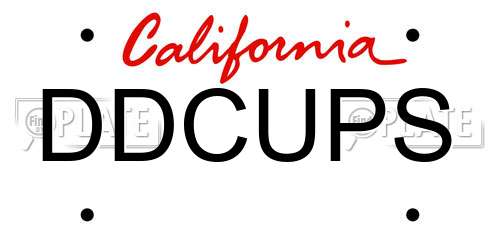 DDCUPS California License Plate